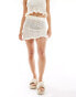 Фото #2 товара Miss Selfridge frill hem knitted mini skirt