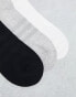 adidas Training 3 pack ankle socks in black, white and grey