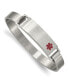 Фото #1 товара Наручник Chisel Stainless Steel Brushed с эмалью красного цвета.