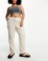 Фото #1 товара Vero Moda Curve linen blend tapered trousers in stone