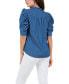 Women's Ruched Sleeve Top L - фото #3