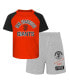 ფოტო #1 პროდუქტის Infant Boys and Girls Orange and Heather Gray San Francisco Giants Ground Out Baller Raglan T-shirt and Shorts Set