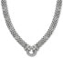 ფოტო #1 პროდუქტის Diamond Circle Mesh 17" Statement Necklace (1/3 ct. t.w.) in Sterling Silver