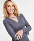 Фото #3 товара Women's Ribbed Surplice Pullover Sweater, Created for Macy's