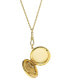 ფოტო #2 პროდუქტის Women's 14K Gold-tone Carnelian Cameo Round Filigree Locket Necklace