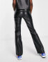 Фото #2 товара ASOS DESIGN leather look kick flare in black