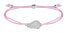 Corded bracelet with pink / steel angel wing