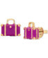 Gold-Tone Away We Go Suitcase stud Earrings