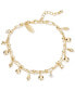 ფოტო #1 პროდუქტის Shaky Crystal & Bead Double-Chain Ankle Bracelet, Created for Macy's