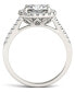 ფოტო #2 პროდუქტის Moissanite Cushion Halo Ring (2-7/8 ct. tw. Diamond Equivalent) in 14k White Gold