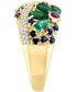 ფოტო #3 პროდუქტის EFFY® Multi-Gemstone (2-3/4 ct. t.w.) & Diamond (1/4 ct. t.w.) Flower Openwork Ring in 14k Gold