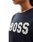 BOSS bold logo t-shirt in navy Синий, S - фото #3