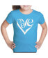 Big Girl's Word Art T-shirt - Script Love Heart