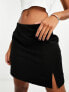 Object tailored mini skirt with notch front in black