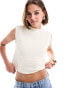 Фото #1 товара ASOS DESIGN knitted boxy tank with stitch detail in cream