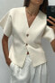 PLAIN KNIT SHORT SLEEVE CARDIGAN