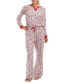 ფოტო #7 პროდუქტის Women's 2-Pc. Printed Drawstring Pajamas Set