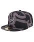Фото #1 товара Men's Black New York Mets Logo Fracture 59FIFTY Fitted Hat
