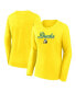 ფოტო #1 პროდუქტის Women's Yellow Oregon Ducks Double Team Script Long Sleeve T-shirt