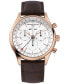 ფოტო #1 პროდუქტის Men's Swiss Chronograph Brown Leather Strap Watch 40mm
