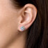 Gentle square earrings with crystals 31169.3 Sakura