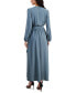 ფოტო #2 პროდუქტის Women's Surplice-Neck Faux-Wrap Long-Sleeve Dress