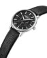 ფოტო #2 პროდუქტის Men's Multifunction Dress Sport Black Genuine Leather Watch 42mm