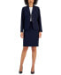 ფოტო #4 პროდუქტის Women's Notch-Collar Three-Button Skirt Suit