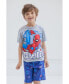 Boys Spider-Man Graphic T-Shirt and Shorts Outfit Set to Gray/Blue, 10-12 - фото #2