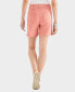 Women's High-Rise Belted Cuffed Denim Shorts, Created for Macy's