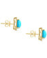 ფოტო #4 პროდუქტის EFFY® Turquoise & Diamond (1/5 ct. t.w.) Halo Stud Earrings in 14k Gold