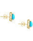 Фото #4 товара EFFY® Turquoise & Diamond (1/5 ct. t.w.) Halo Stud Earrings in 14k Gold