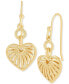 ფოტო #3 პროდუქტის Open Heart Dangle Hoop Earrings in 18k Gold-Plated Sterling Silver