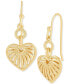 Open Heart Dangle Hoop Earrings in 18k Gold-Plated Sterling Silver