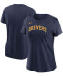 ფოტო #1 პროდუქტის Women's Navy Milwaukee Brewers Wordmark T-shirt