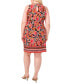 Plus Size Paisley-Print Keyhole Shift Dress