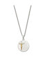 ფოტო #2 პროდუქტის Brushed Lords Prayer Crucifix Pendant Curb Chain Necklace