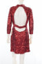 Фото #3 товара A Drea Red Mid Sleeve Sequin Party Mini 3/4 Sleeves Above The Knee Dress size M