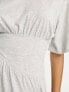 Фото #3 товара River Island jersey smock midi dress with cinched waist in light grey