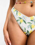 Фото #4 товара Hollister high leg v front bikini bottom co-ord in lemon print