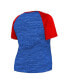 Фото #2 товара Women's Royal Chicago Cubs Plus Size Space Dye Raglan V-Neck T-shirt