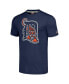 Фото #2 товара Men's Navy Detroit Tigers Cooperstown Collection Hand-Drawn Logo Tri-Blend T-Shirt