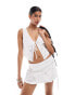 Mango western studded tie front co-ord top in white