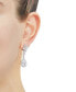 Cubic Zirconia Pear Halo Cluster Drop Earrings in Sterling Silver