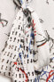 Фото #12 товара Блуза из ткани с принтом с завязками — zw collection ZARA
