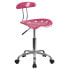 Фото #4 товара Vibrant Pink And Chrome Swivel Task Chair With Tractor Seat