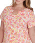 Plus Size Printed Essentials Short Sleeve Top