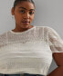 ფოტო #3 პროდუქტის Plus Size Lace Puff-Sleeve Top