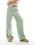 Фото #9 товара Mango linen straight leg trousers in sage green