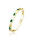 ფოტო #1 პროდუქტის 14K Gold Plated Emerald Cubic Zirconia Bangle Bracelet